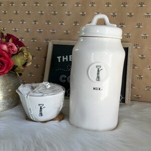 Rae Dunn Farmhouse Home Decor OG Mix Icon Kitchen Set Canister Measuring Cups